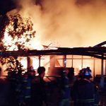 Kebakaran yang terjadi di Kelurahan Mantuil Kota Banjarmasin, Rabu menjelang subuh, (19/5/2021).