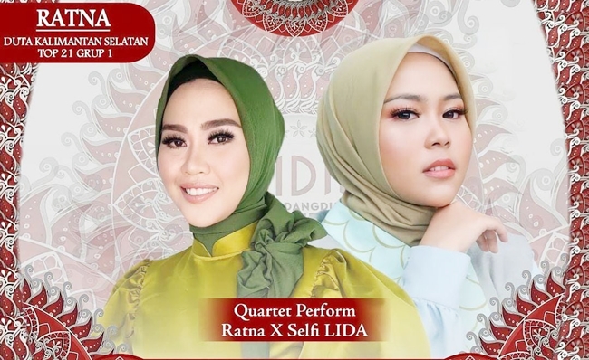Ratna dan Selfi Lida 2018 dalam penampilan di Lida 2021 tadi malam (Sumber Foto: Ratna Lida2021/koranbanjar.net)