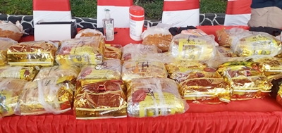 Barang bukti sabu berjumlah 135,02 kilogram yang berhasil disita Satreskrim Narkoba Polresta Banjarmasin. (foto: koranbanjar.net)