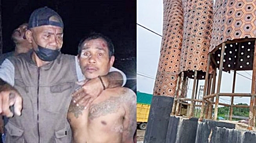 Kolase foto kasus pencurian pelat besi Tugu Perbatasan Samarinda-Kukar. [Presisi.co/ist]