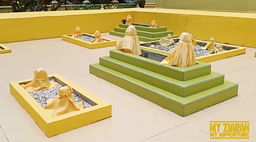 Makam Syekh Syihabuddin bin Syekh Muhammad Arsyad Al Banjari di lingkungan Masjid Raya Sultan Riau-Pulau Penyengat Tanjung Pinang. (foto: tangkapan layar dari video You Tube akun my ziarah my adventure)