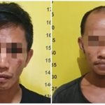 Dua tersangka pengedar sabu yang diamankan pihak Polres Tabalong. (foto : HUmas Polres Tabalong)