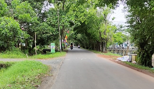 Bila malam hari kawasan Jalan Jenderal Sudirman di Batola ini tampak menyeramkan, karena tanpa PJU dan sunyi. (foto: faqih)