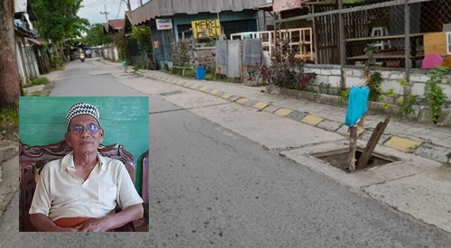 Darinase berlubah, karena penutupnya hilang. Foto insert: Ketua RT. (foto: Leon)