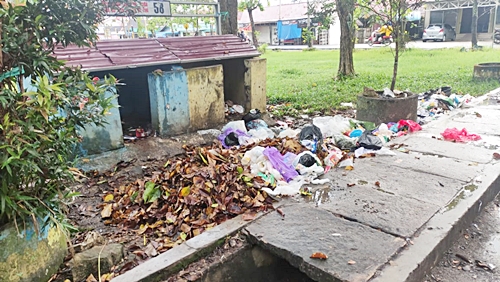 Sampah berserakan di sekitar TPS di Kota Marabahan, Kalsel. (foto: faqih)