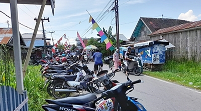 Beberapa tempat acara resepsi perkawinan di beberapa kelurahan Kota Banjarmasin yang diamati media ini.(foto: leon)