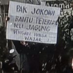 Tangkapan layar video seorang pria membentangkan poster saat kunjungan Presiden Jokowi ke Kota Blitar, Selasa (7/9/2021). [Foto: Times Indonesia/Istimewa]