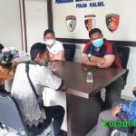 HMI Kalselteng saat mengadukan kasus salah tangkap ke Propam Polda Kalsel. (foto: koranbanjar.net)