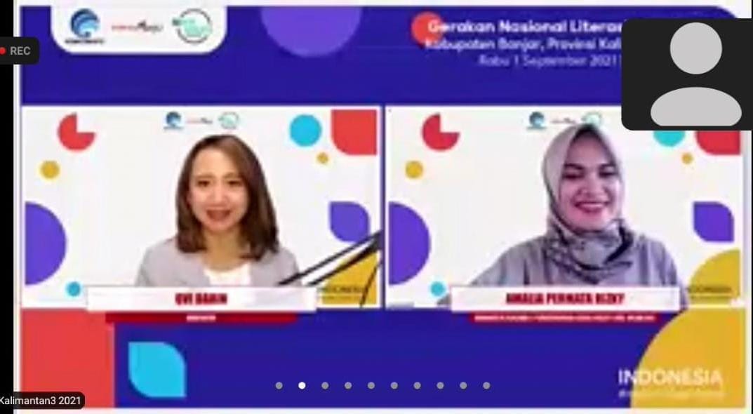 Webinar Literasi Digital Kabupaten Banjar; Kebebasan Berekspresi di Ruang Digital dengan Literasi. Foto: bidik layar/KBnet