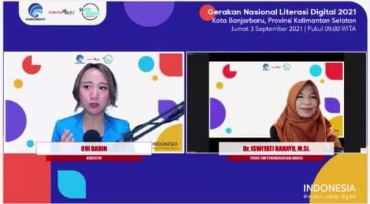 Teks: Webinar Literasi Digital Kota Banjarbaru; Dunia Digital adalah Realitas Bagi Manusia Modern. Foto: bidik layar/KBnet