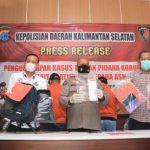 Polda Kalsel melakukan juma pers penetapan tersangka pengadaan alkes di RSUD Ulin Banjarmasin. (foto: dok Polda Kalsel)