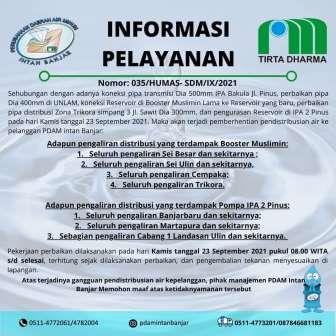 Pengumuman PDAM Intan Banjar. 