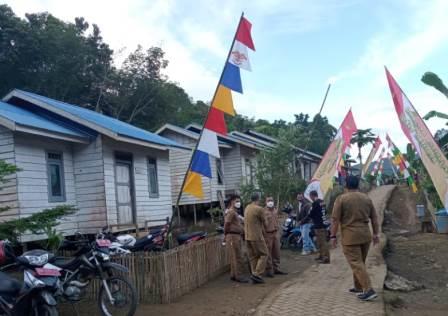 Persiapan menyambut kedatangan Mensos di Kabupaten HST. (foto: ramli)