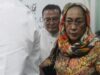Sukmawati Soekarnoputri, putri mendiang Presiden pertama RI Soekarno, menemui Ketua Majelis Ulama Indonesia Ma'ruf Amin di gedung MUI, Jalan Proklamasi, Menteng, Jakarta, Kamis (5/4).
