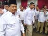 Ketua Umum Partai Gerindra Prabowo Subianto di perayaan hari ulang tahun ke-12 Partai Gerindra di DPP Gerindra, Ragunan, Pasar Minggu, Jakarta Selatan, Kamis (6/2/2020). (Suara.com/Tyo)