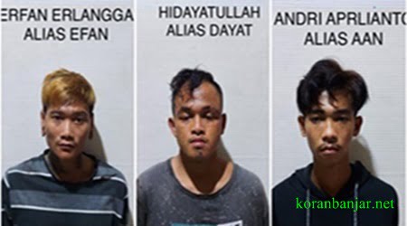Tiga pelaku pembunuhan di Banjarmasin berhasil dibekuk polisi. (foto: ist)