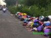 Tumpukan sampah berada di depan warung makan di Desa Semangat Dalam, Batola.