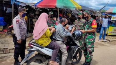 Masih Pandemi, Tiga Pilar Tanta Disiplinkan Penggunaan Masker di Pasar Bajud