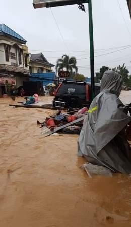 Banjir 10 bulan yang lalu di Kota Barabai, Kabupaten HST, Kalsel. 