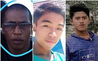 Tiga korban yang tenggelam di Bendungan Batang Alai, Kabupaten HST, Kalsel. (foto: ist)