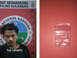 Kepemilikan Sabu, Pria Asal Sungai Tabuk Ini Diciduk Polisi Banjarbaru