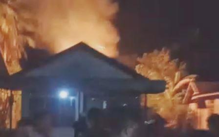 Kebakaran di Desa Pelajau, Kabupaten HST.