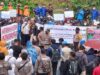 Aksi protes penutupan jalan hauling beberapa waktu lalu. (foto: dok koranbanjar.net)