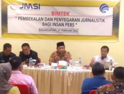 Rangkaian Pelantikan JMSI Rohil Provinsi Riau, Wartawan Ikuti Bimtek Jurnalistik   