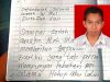 Surat yang ditinggalkan Muhammad Akla, beserta foto insert dirinya.