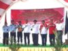 Wamentan RI Harvick Hasnul Qolbi dakam acara penyerahan bantuan kepada Kakanwil Kalteng Hendra Ekaputra pada penanaman jagung perdana di Lapas Kelas III A Sukamara, Rabu (20/07/2022).