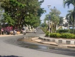 Diperbaiki, Pipa Air di Bundaran STM Banjarbaru yang Bocor