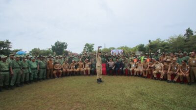 Ahmad Sarwani Hadiri Apel Gelar Pasukan Satlinmas