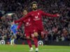 Mohamed Salah merayakan golnya ke gawang Manchester City di pekan ke-11 Premier League 2022/2023. (AP Photo)