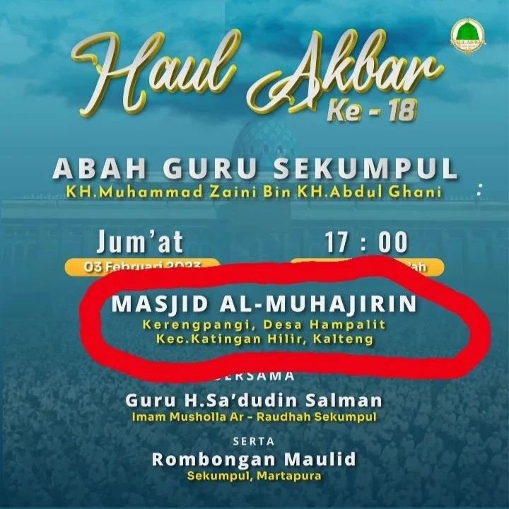 Humas Polres Banjar menginformasikan fakta lokasi kegiatan Haul Abah Guru akan dilaksanakan di Kereng Pangi Kalimantan Tengah. (Sumber Foto: Humas Polres Banjar/Koranbanjar.net)