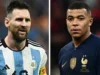 Kolase foto penyerang Timnas Argentina, Lionel Messi (kiri) dan penyerang Timnas Prancis, Kylian Mbappe. Argentina akan bertemu Prancis di laga final Piala Dunia 2022. (Sumber Foto: Gabriel BOUYS, Jewel SAMAD/AFP)