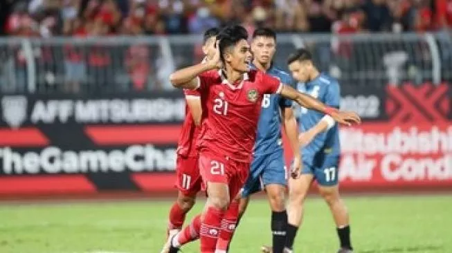 Pemain Timnas Indonesia Ramachan Sananta rayakan golnya ke gawang Brunei Darussalam, 7-0 dalam pertandingan kedua Grup A Piala AFF 2022 yang berlangsung di Stadion Kuala Lumpur Malaysia, Senin (26/12/2022). (Sumber Foto: Twitter PSSI)