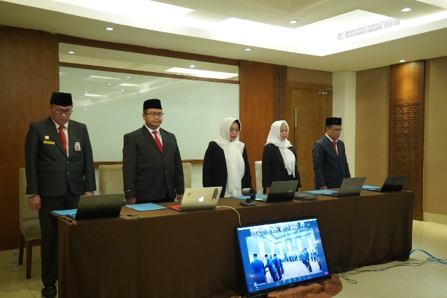 Pejabat Tinggi Pratama di lingkup Kementerian Pertanian dilantik Menteri Pertanian Syahrul Yasin Limpo, Jumat (12/01/2023). (Sumber Foto: Tim Ekspos SMK PP Negeri Banjarbaru/koranbanjar.net)