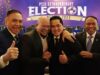 Mantan Ketua Umum PSSI (2019-2023) Mochamad Iriawan, La Nyalla Mattalitti, Ketua Umum PSSI (2023-2027) Erick Thohir dan Menpora Zainudin Amali saat menghadiri Kongres Luar Biasa (KLB) PSSI di Hotel Shangri-La, Jakarta, Kamis (16/2/2023). (Foto: Twitter/@PSSI)