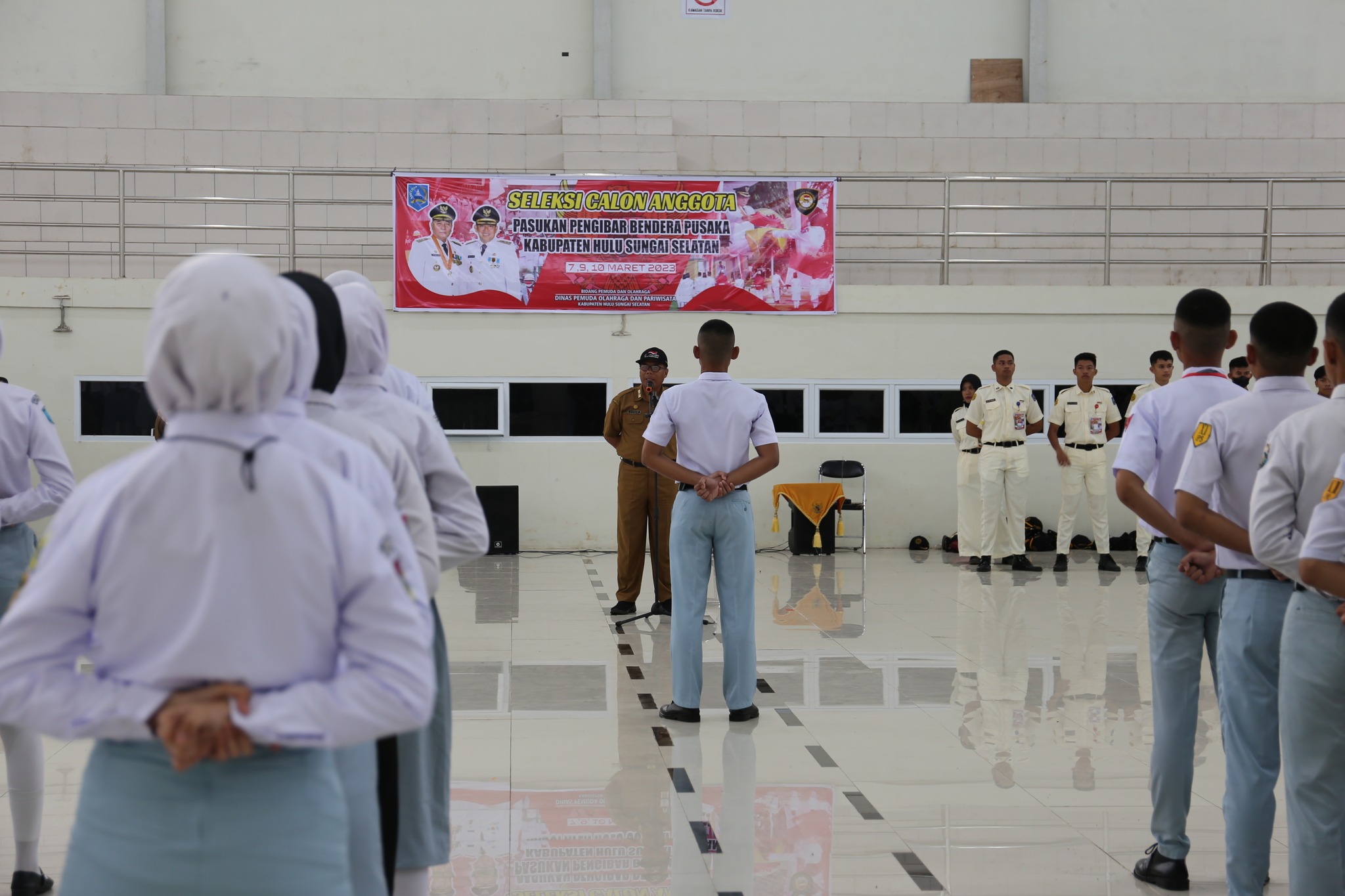 Selesksi calon anggota Pasukan Pengibar Bendera (Paskibraka) Kabupaten Hulu Sungai Selatan. (Foto: Kominfo Hulu Sungai Selatan/Koranbanjar.net)