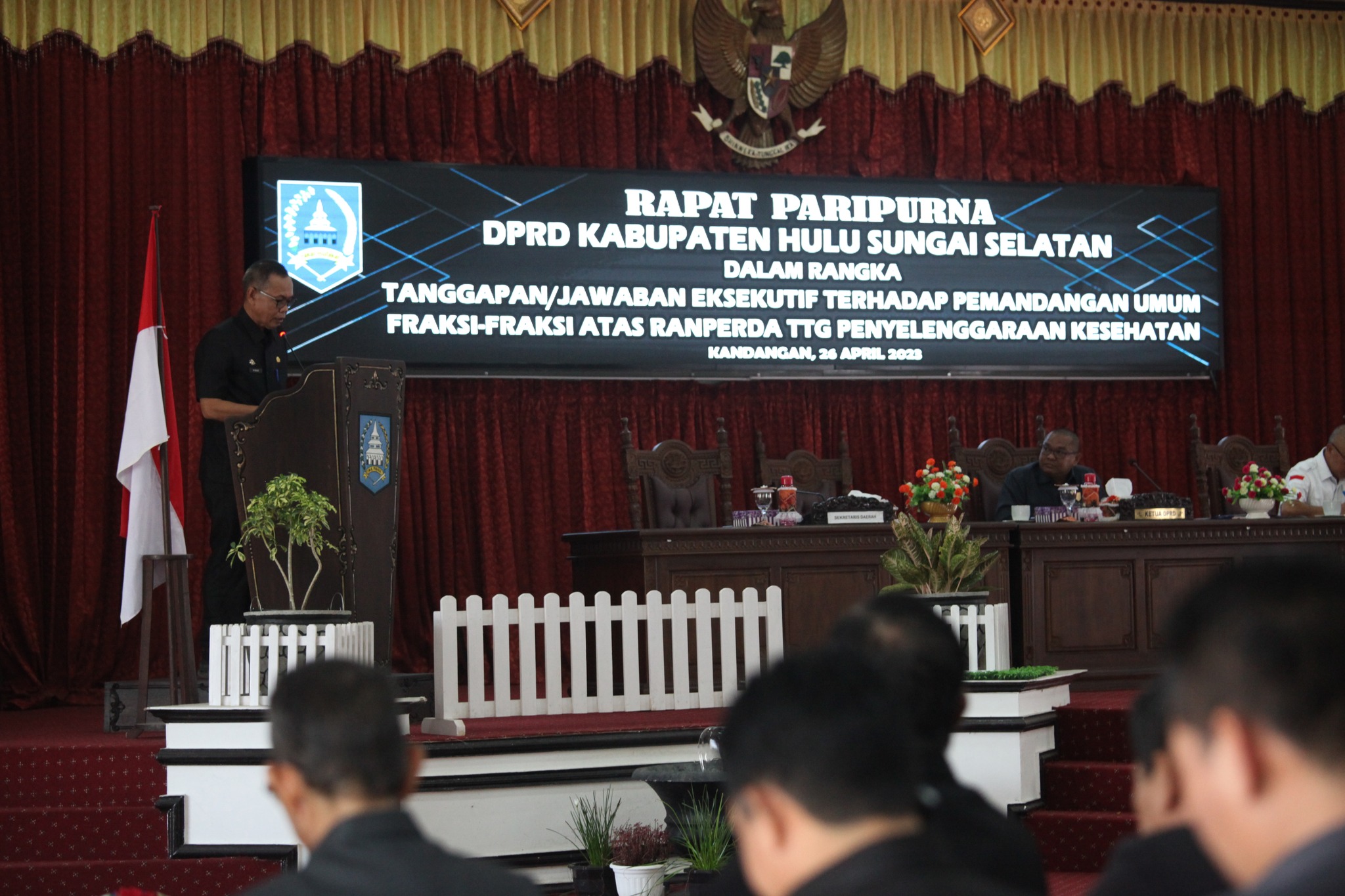 Rapat Paripurna DPRD Kabupaten Hulu Sungai Selatan terkait Ranperda tentang penyelenggaraan kesehatan. (Foto: Kominfo Hulu Sungai Selatan/Koranbanjar.net)