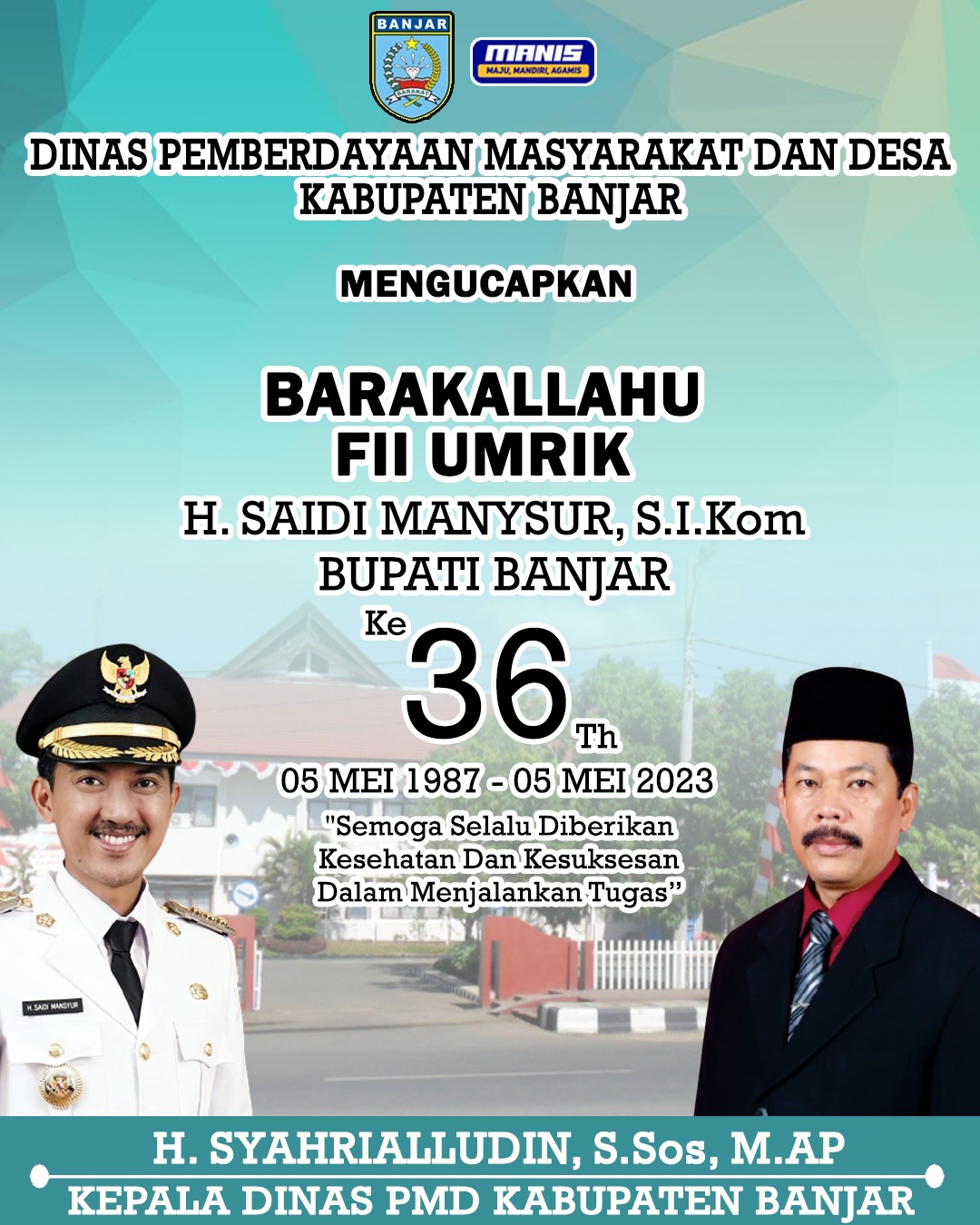 Syahrialludin Dinas PMD Kabupaten Banjar Ulang Tahun Bupati Banjar Saidi Mansyur Koran Banjar