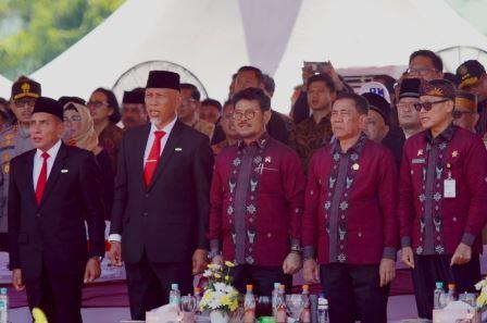 Menteri Pertanian, Syahrul Yasin Limpo juga memberikan apresiasi kepada para petani yang telah menjadikan sektor pertanian sebagai bantalan ekonomi di masa pandemi. (Foto: BBPP Kementan)