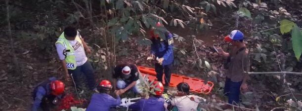 Masuk Jurang di Tungkaran Martapura, Pengendara Trail Terkilir Tangan dan Kaki