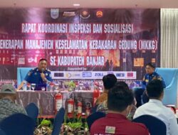 Damkar Kabupaten Banjar Sosialisasi Proteksi Kebakaran Gedung
