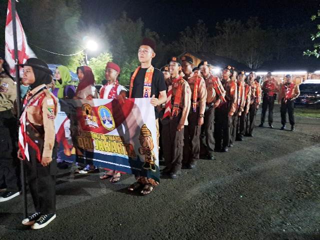 Salah Satu Peserta Kwarda Bela Negara Dari DKI Jakarta, Senin (10/7/2023) malam. (Sumber Foto: Ari/Koranbanjar.net)