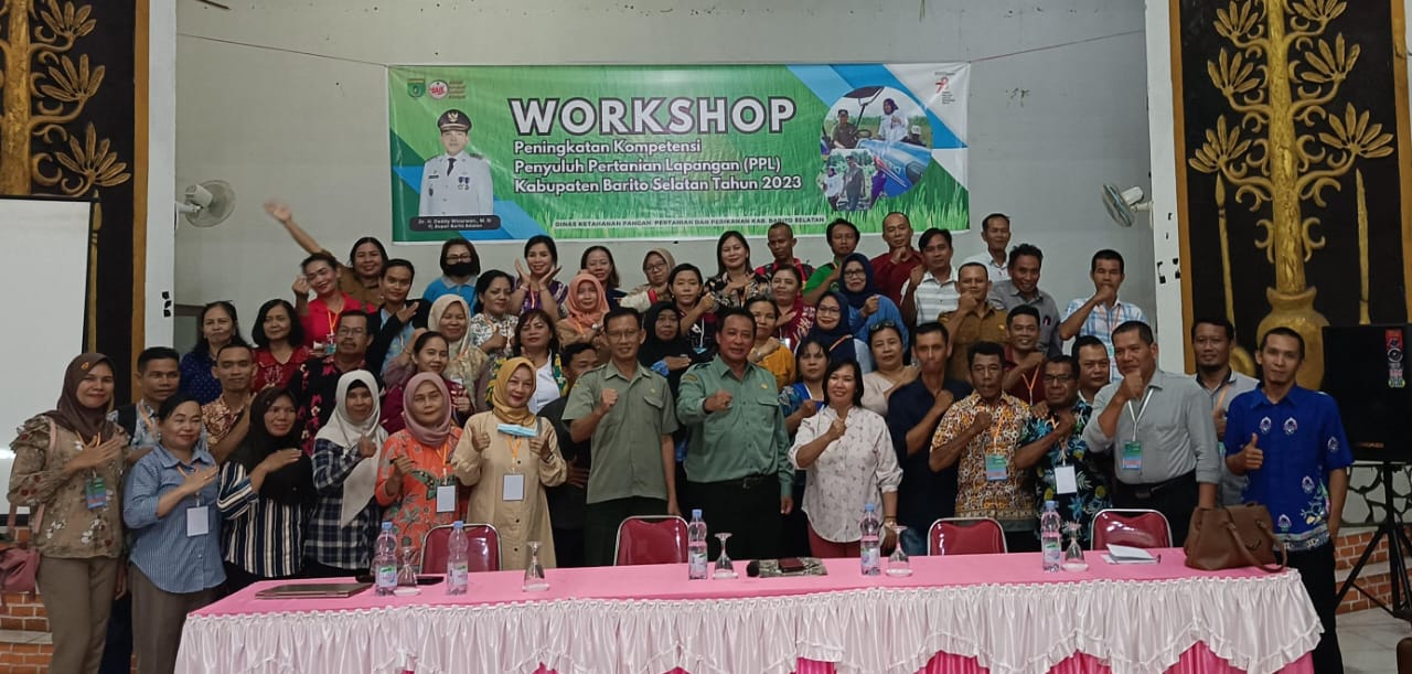 Dinas Ketahanan Pangan, Pertanian dan Perikanan Kabupaten Barito Selatan gandeng BBPP Binuang dalam meningkatkan kompetensi PPL sebanyak 120 orang (PNS, PPPK, Tenaga Kontrak dan THL-TB) di Hotel Afiat Jaya Buntok, (28/8/2023). (Foto: BBPP Binuang/Koranbanjar.net)
