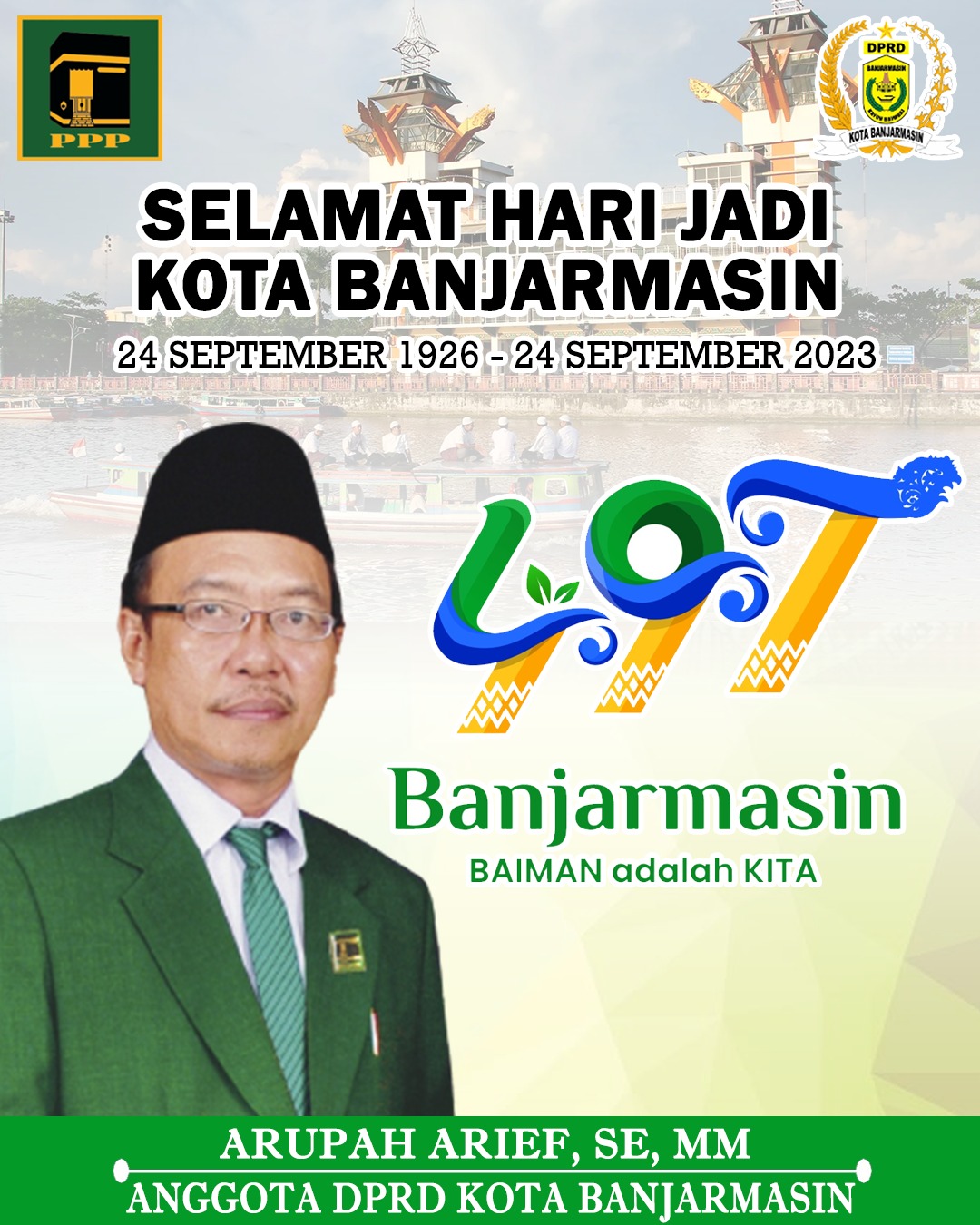 Arupah Arief Hari Jadi ke-497 Kota Banjarmasin