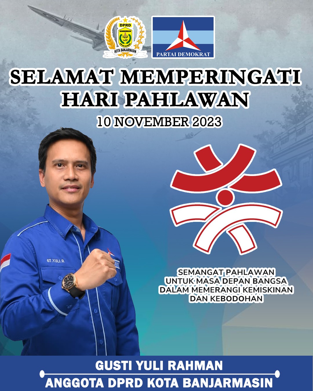 Gusti Yuli Rahman Demokrat Banjarmasin DPRD Banjarmasin Hari Pahlawan 10 November 2023