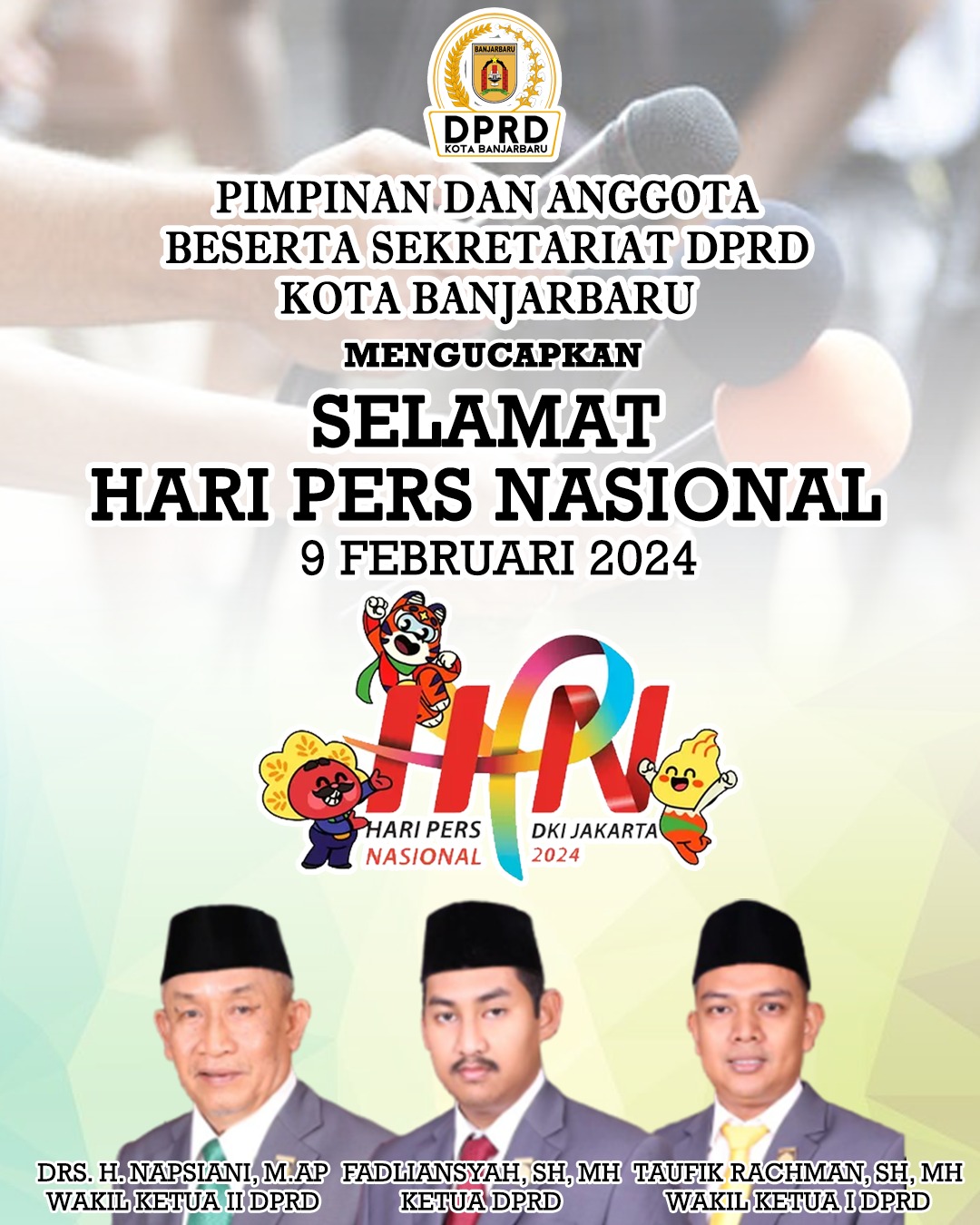 DPRD Kota Banjarbaru Selamat Hari Pers Nasional 9 Februari 2024