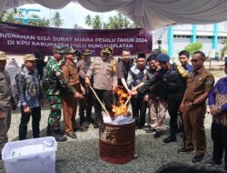 Sebelum Pencoblosan, 701 Lembar Surat Suara Rusak di HSS Dimusnahkan